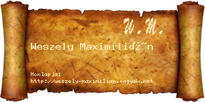 Weszely Maximilián névjegykártya